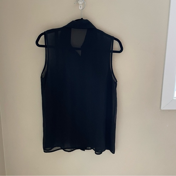 No Tag, Western Style Sheer Gold Details Tank Top, Size L - Picture 3 of 8